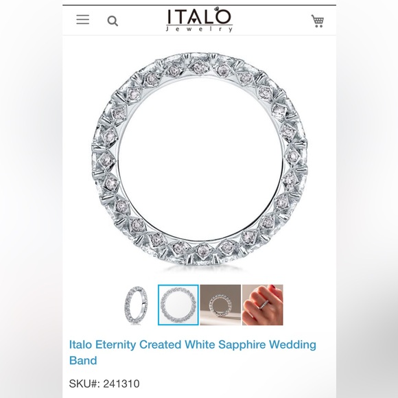 Italo Eternity Created White Sapphire Wedding Band Size 5 3/4 Brand New - Picture 1 of 2